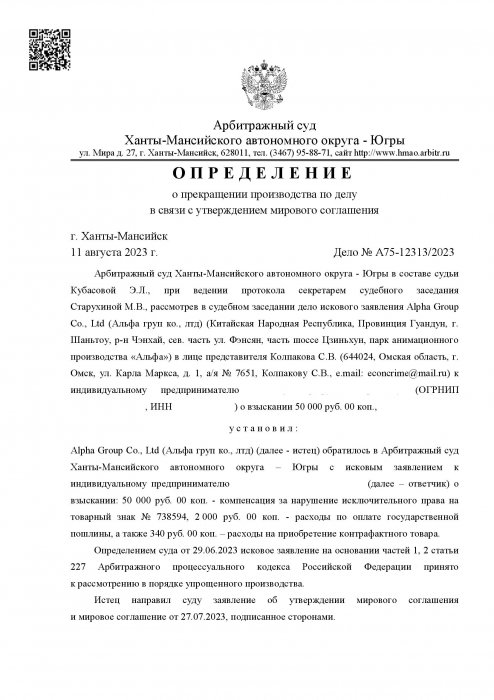 Нарушение исключительных прав на изображение героев мультфильма «Скричеры дикие»